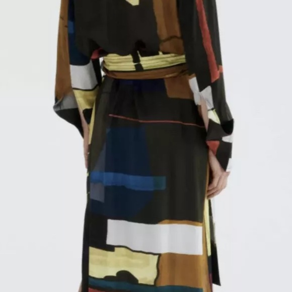 Zara printed midi dress belt with buckle - Picture 2 of 11